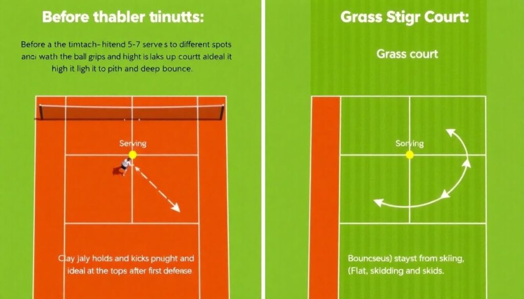 - Игра на разных покрытиях: тактика для грунта, травы и хард-кортов - иллюстрация