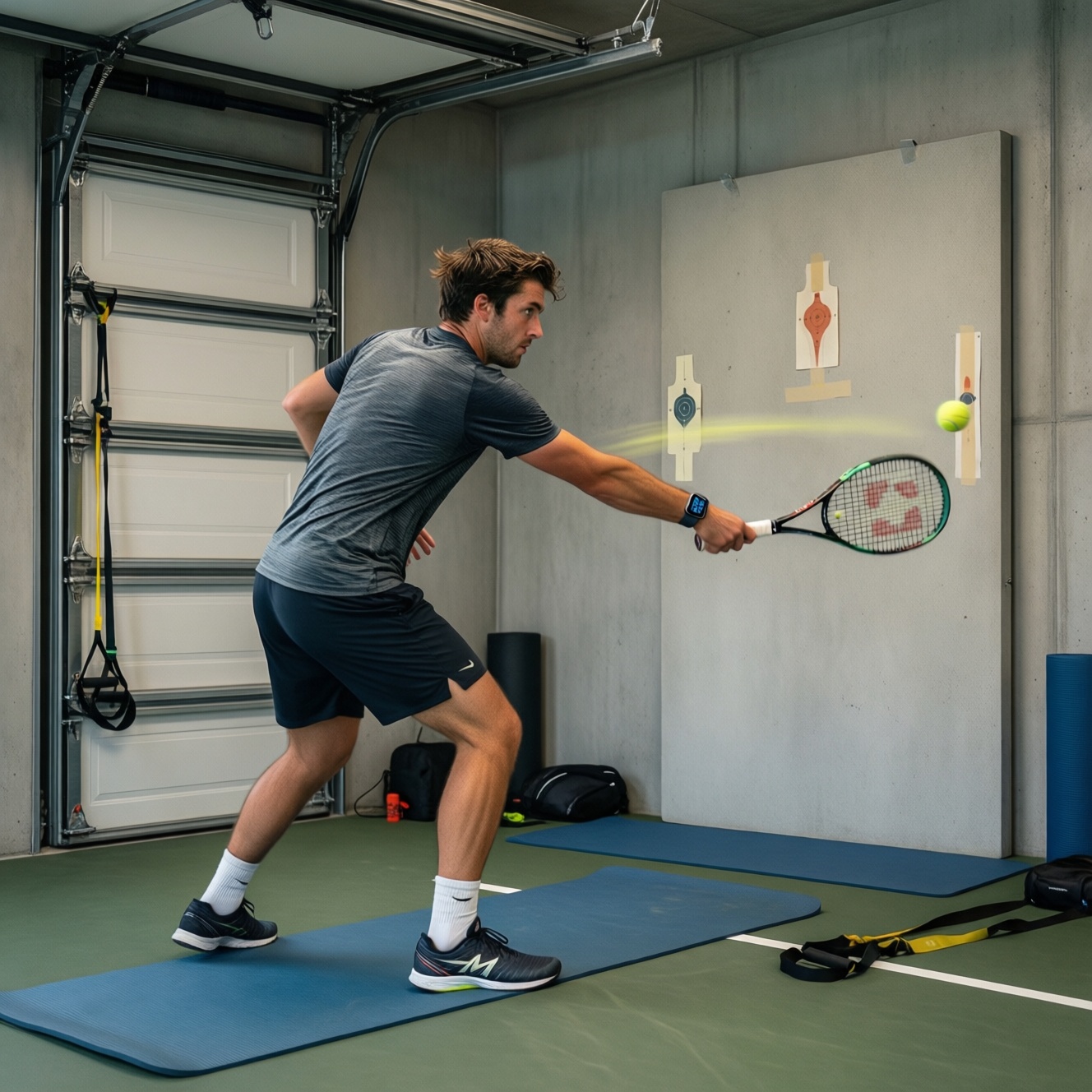 Домашние дриллы без корта: резинки, стенка и таймеры для темпа